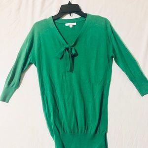 CAbi Green Soft Feminine Tie Sweater